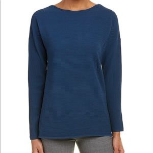 Lafayette 148 Ribbed V-Back Sweater